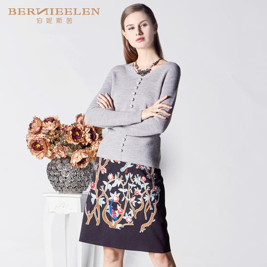 1E6811--灰色针织衫--太阳的圣树--《智慧之光--波斯艺术》 商品图1