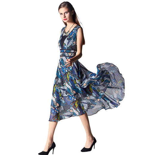 1S6841--蓝色连衣裙--来通艺术--《智慧之光--波斯艺术》 商品图4