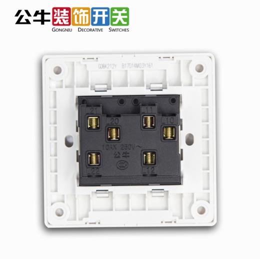 双开双控公牛开关插座面板家用墙壁暗装86型g06k212y