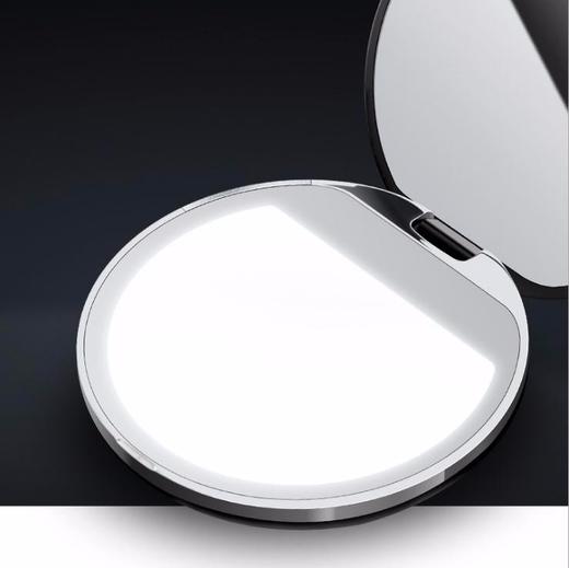 便携补妆镜 创意可折叠充电调光led化妆镜 商品图3