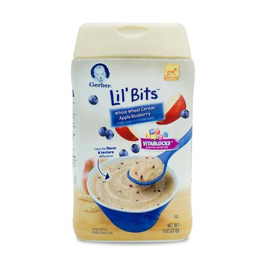 8 美国嘉宝gerber3段全麦苹果蓝莓米粉227g(新旧包装随机发货)