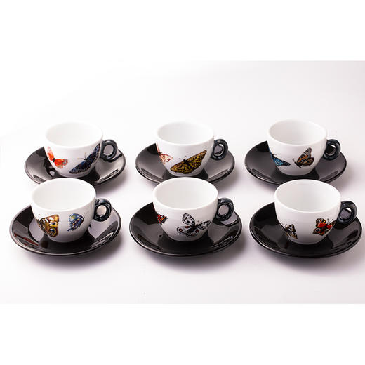 金米兰意大利蝴蝶图案系列咖啡杯套装 6个/套 商品图1