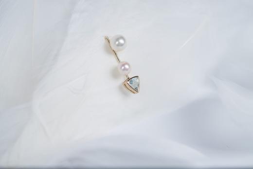 Pearl moments 夏凡设计 BLUE HEART 蓝色彗心海蓝宝石不对称耳环 商品图3