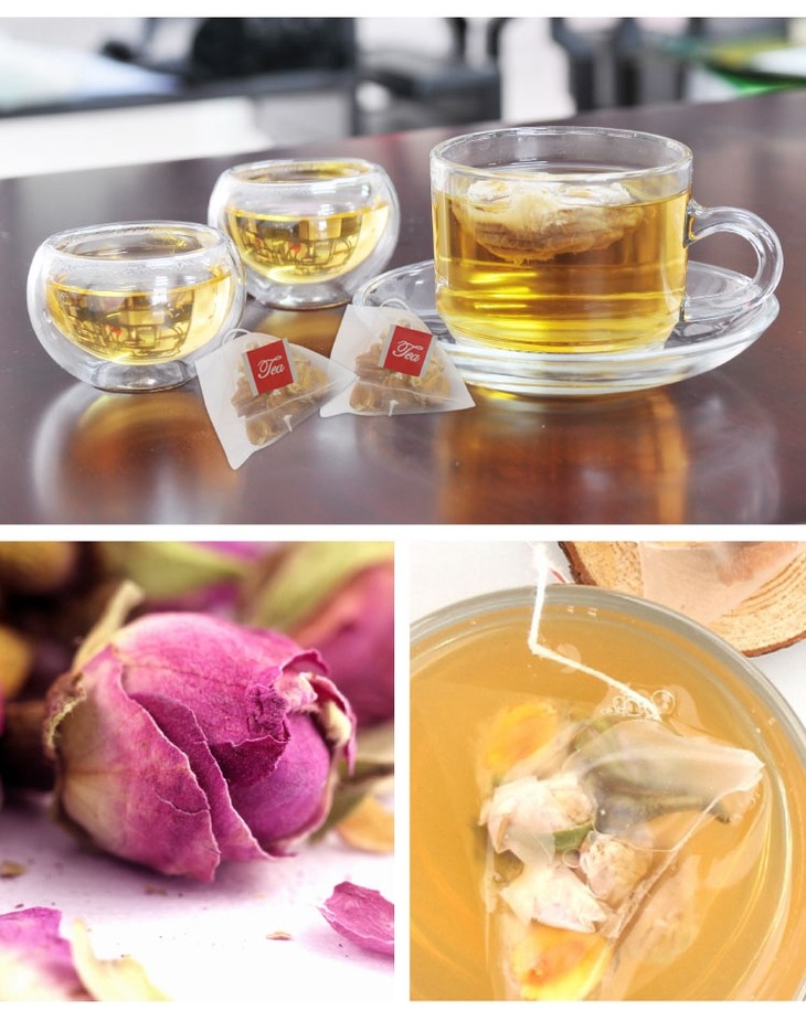 罗汉果玫瑰花茶,金银花茶,枸杞茶组合