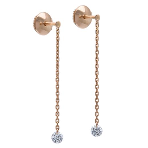 订购6周到｜La Brune et La Blonde-Oreilles-18K玫瑰金 0.2克拉钻石 耳环［法国设计师］ 商品图0