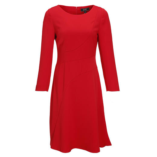 EITIE爱特爱女装秋款气质修身拼接圆领九分袖A字裙中裙连衣裙女5707425 商品图0