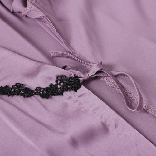 xl码烟灰紫性感睡衣女吊带睡裙蕾丝短袖家居服两件套d54