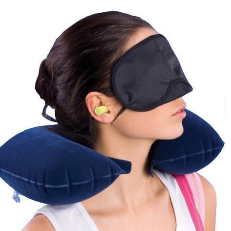 旅行三宝套装旅游三宝三件套充气U型枕遮光眼罩耳塞三件套 商品图0