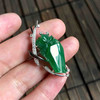 亭亭玉立，设计师款吊坠胸针两用翡翠首饰18k白金钻石镶嵌 商品缩略图7
