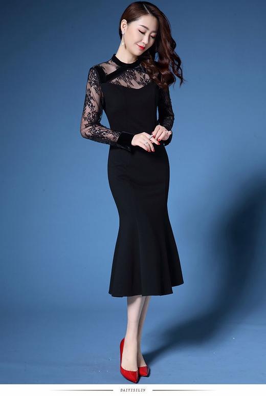 DY 4326 新款时尚蕾丝修身长款包臀鱼尾摆名媛气质 商品图1