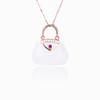 18k玫瑰金和田玉（白玉）吊坠-邂逅埃菲尔 商品缩略图2
