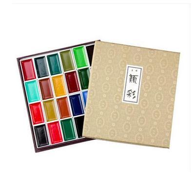 日本樱花吉祥颜彩套装24色绘画国画颜料 固体水彩 商品图0
