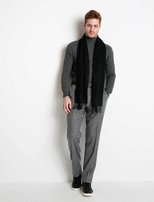 经典纯羊绒围巾 黑色 商品图2