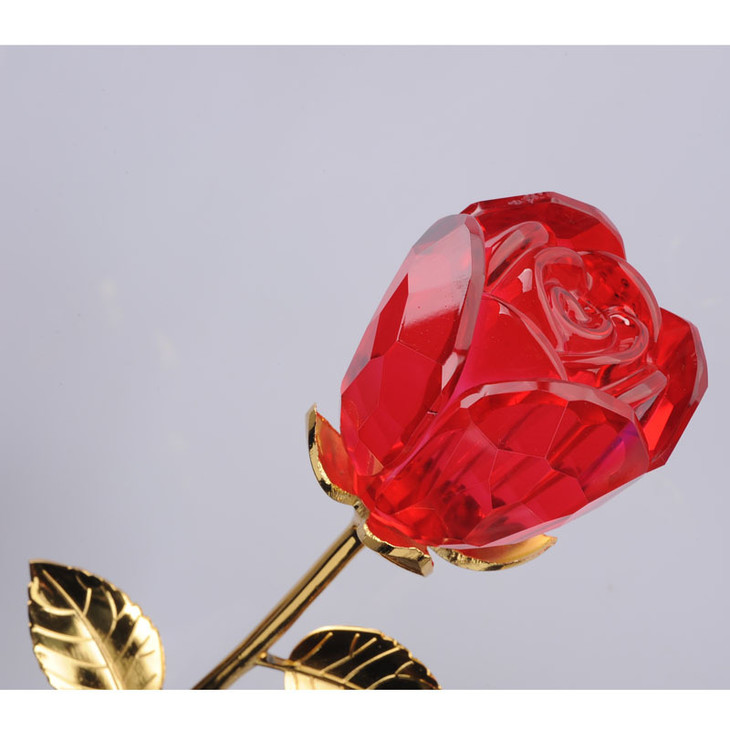 【工艺品】情人节礼物经典款水晶玫瑰花送女友结婚周年纪念水晶工艺品