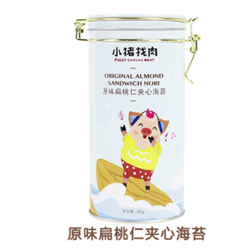 小猪找肉 原味扁桃仁夹心海苔50g