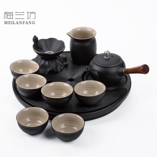黑陶功夫茶具套装整套茶具陶瓷侧把壶茶杯 商品图0