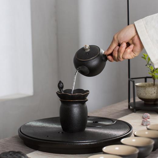 黑陶功夫茶具套装整套茶具陶瓷侧把壶茶杯 商品图2