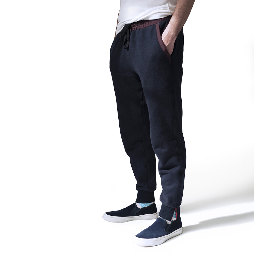 Wonder几合系列-抓绒长袖束腳运动裤-藍海軍-Lounge Pants