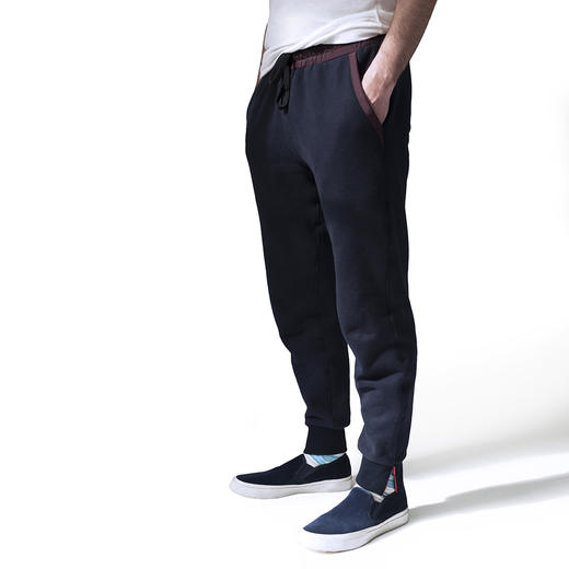 Wonder几合系列-抓绒长袖束腳运动裤-藍海軍-Lounge Pants 商品图0