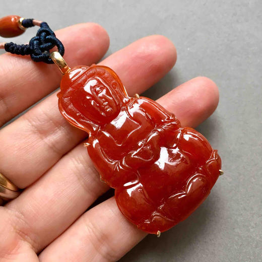 收藏级别的翡翠红翡观音18k黄金镶嵌 商品图4