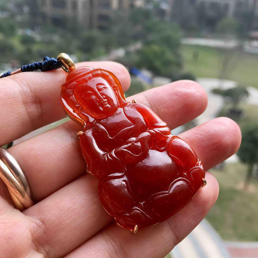 收藏级别的翡翠红翡观音18k黄金镶嵌 商品图7