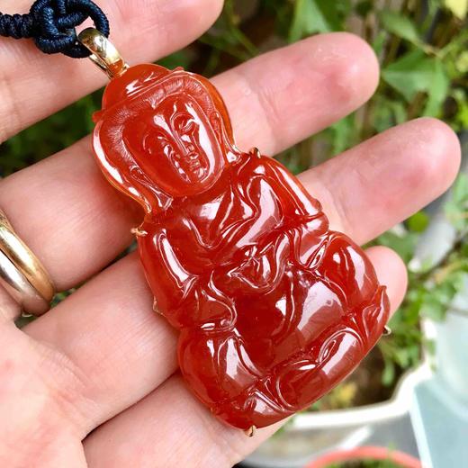 收藏级别的翡翠红翡观音18k黄金镶嵌 商品图6