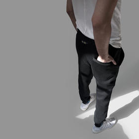 Wonder几合系列-抓绒长袖绒束腳运动裤-黑-Lounge Pants