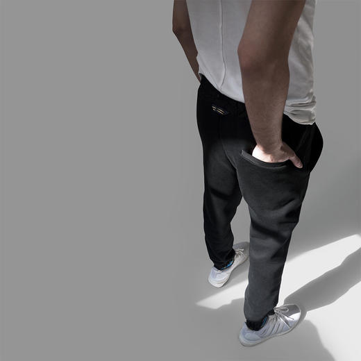 Wonder几合系列-抓绒长袖绒束腳运动裤-黑-Lounge Pants 商品图0