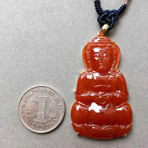 收藏级别的翡翠红翡观音18k黄金镶嵌 商品图2