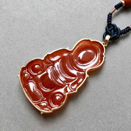 收藏级别的翡翠红翡观音18k黄金镶嵌 商品图3