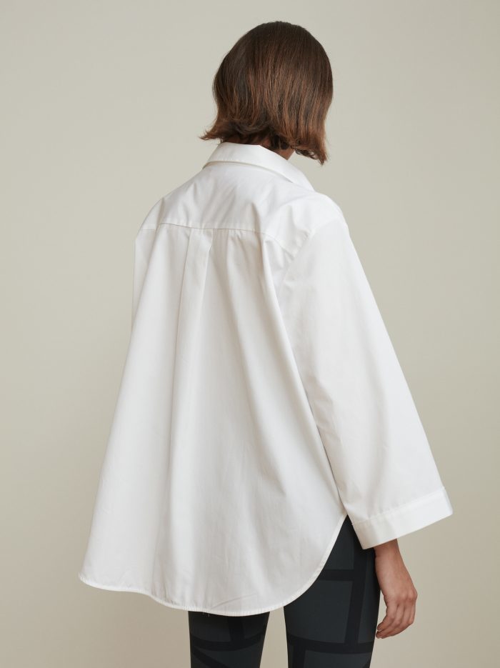 toteme 18ss 翻折领松身衬衫 白色/卡其色 - autumn sonata