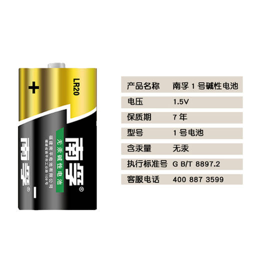 南孚电池1号电池1粒大号一号碱性燃气灶热水器干电池手电筒电池