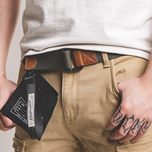 【2件100元】工装特惠美式复古双环扣皮带休闲百搭帆布编织腰带阿美咔叽饰品 商品图0