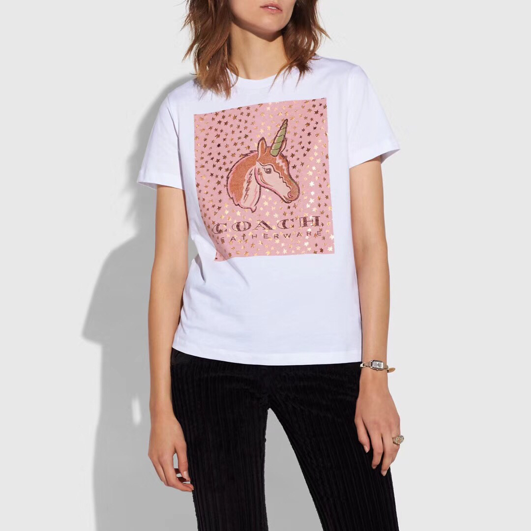 蔻驰原单正品白色t恤专柜七百多