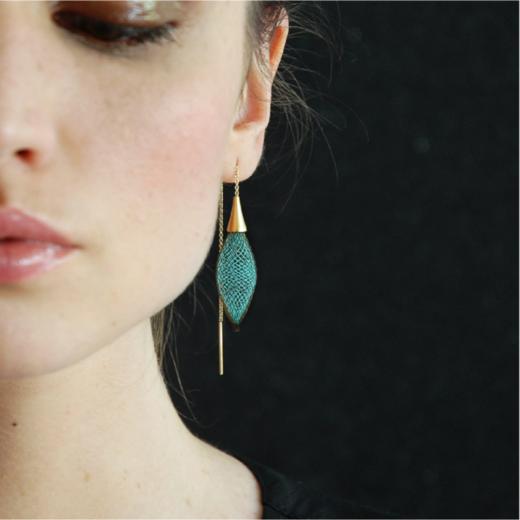 北京仓｜Vlum-Epineuses-Lagon 湖水蓝 耳线［法国设计师］ 商品图0