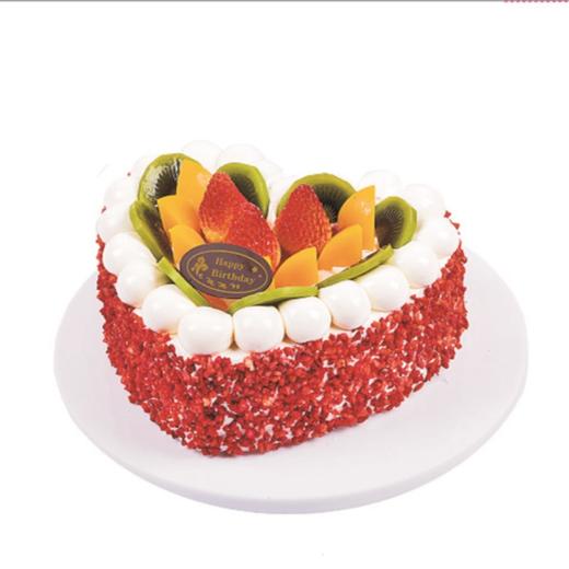 味美特爱恋心语水果爱心奶油蛋糕