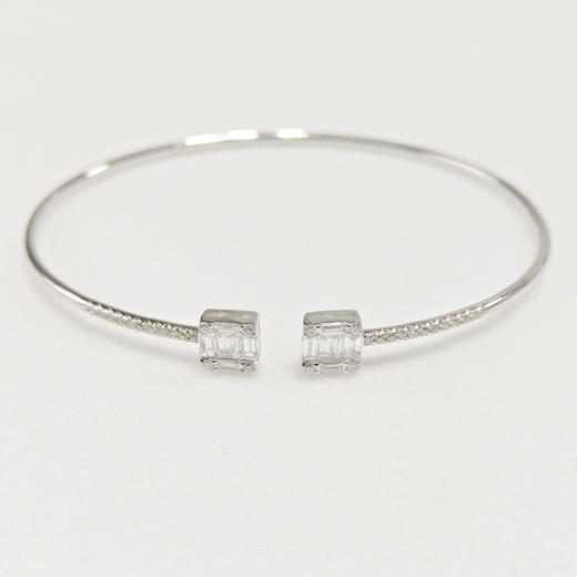 「清冽」钻石白金手镯