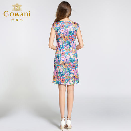 乔万尼桑蚕丝夏季修身显瘦简约真丝短袖连衣裙女EB2E891 商品图2