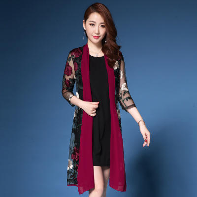 DY T0479 春秋新品大码网纱绣花气质 商品图1