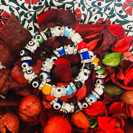 彩色蓝眼睛琉璃手串（包邮一口价） 商品图0