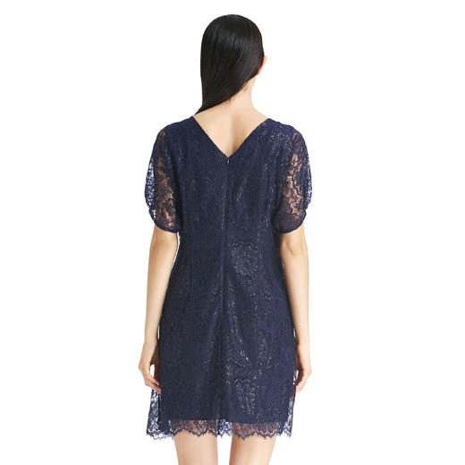 EITIE爱特爱女装春夏新品蕾丝钩花包臀短款蝙蝠袖连衣裙5507277 商品图6