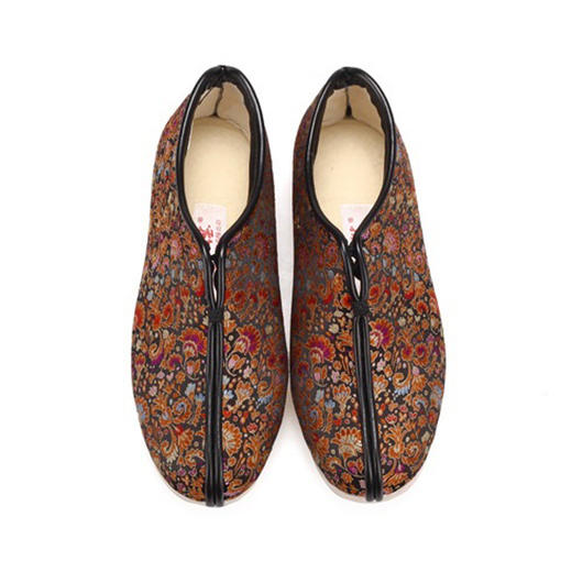 内联升【传承人制作】手工棉鞋千层底十字纳底 工艺织锦安棉8407A 商品图3