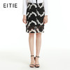 EITIE爱特爱女装春季新款蕾丝钩花撞色包臀裙半身裙中裙5506202 商品缩略图0