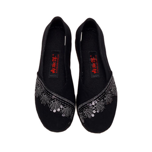 内联升女鞋手工单鞋千层底毛料花边海元8702A 商品图0