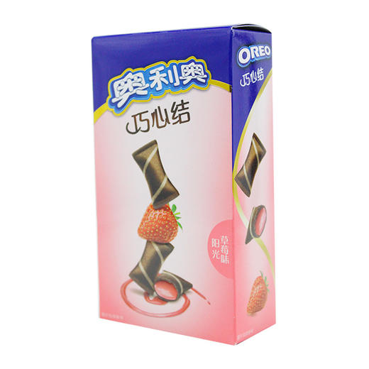 奥利奥巧心结阳光草莓味注心饼干47g/盒 商品图0