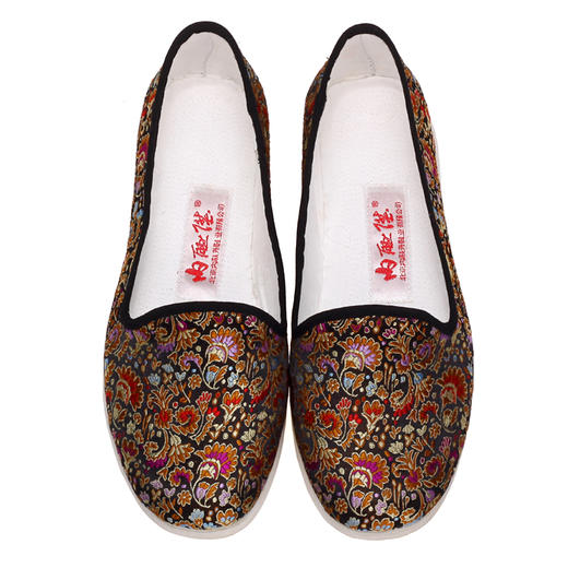 内联升女鞋手工单鞋千层底织锦月舌8213A 商品图0