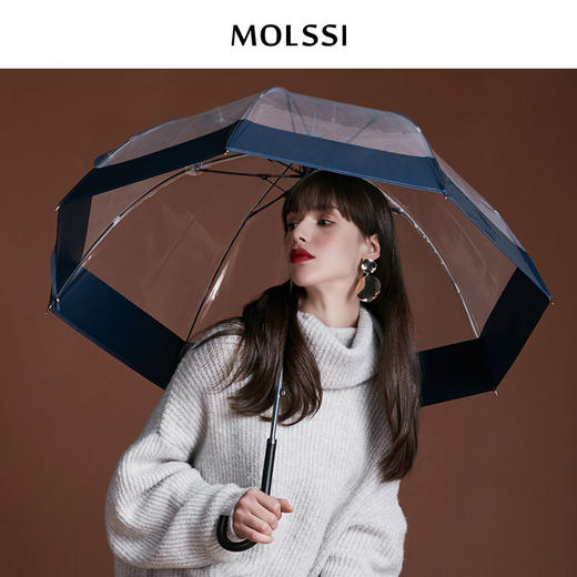 MOLSSI海军蓝直柄鸟笼伞 挂钩方便时尚简约 商品图4