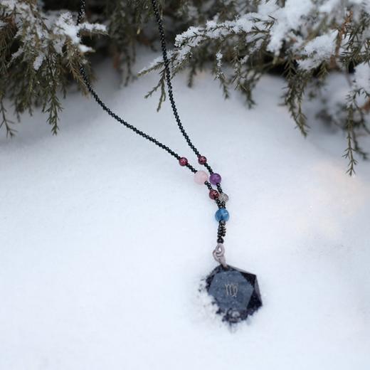 蓝砂石点点星光大卫星项链吊坠配饰 商品图3