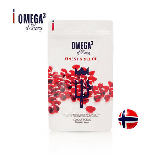 【挪威原装进口】皇家Omega³ 野生磷虾油 美颜胶囊 120粒/袋 商品图0