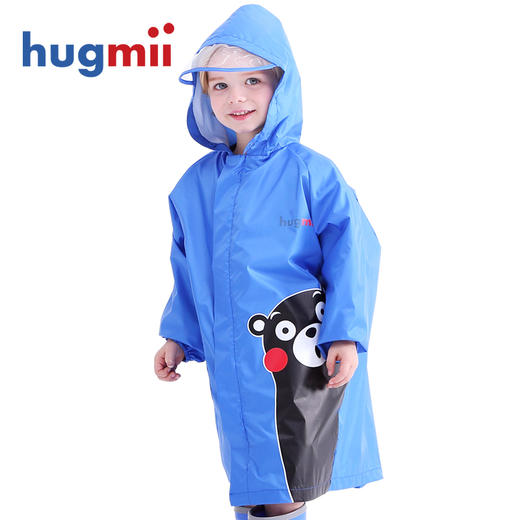 hugmii儿童雨衣透明帽檐卡通雨披 商品图1